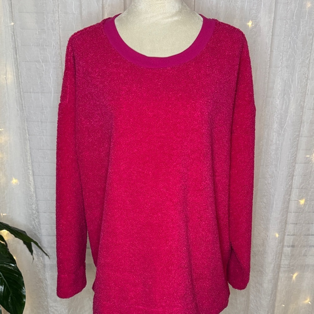 LOFT Fuchsia Cozy Teddybear Sweatshirt